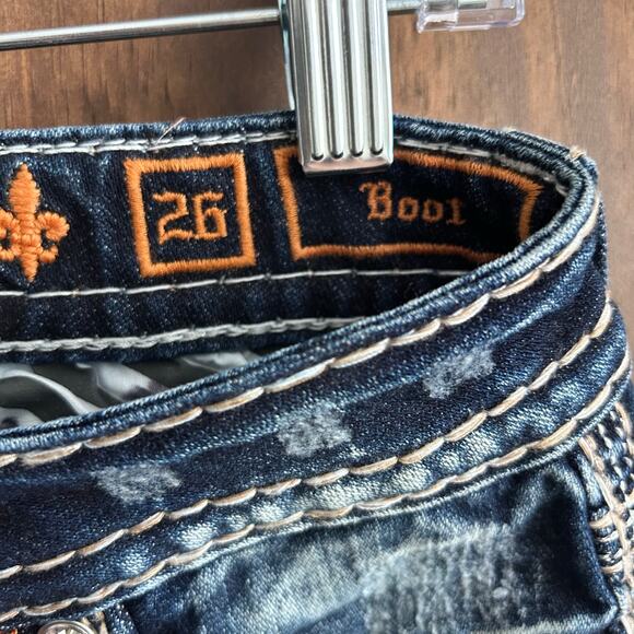 Rock Revival Womens Jeans Blue Denim Rebekah Mid Rise Boot Embroidered 26 - Picture 6 of 14